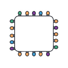 Festive String Lights Square Border