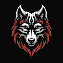 Tribal Wolf Head Vector Illustration