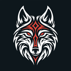 Tribal Wolf Head Vector Illustration