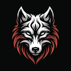 Tribal Wolf Head Vector Illustration
