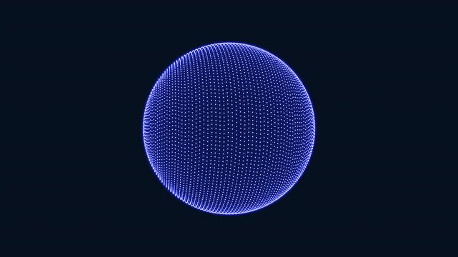 An ethereal blue wireframe sphere, adorned with a mysterious circular pattern, hovers elegantly against a backdrop of deep space in this enigmatic digital artwork