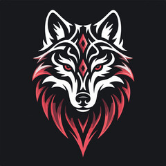 Tribal Wolf Head Vector Illustration