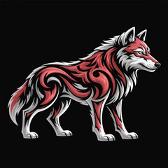 Tribal Wolf Head Vector Illustration