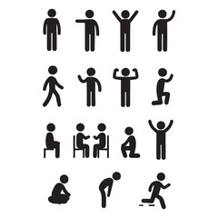 A set of stick figures vector