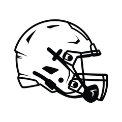 American football helmet outline drawing sport equipment