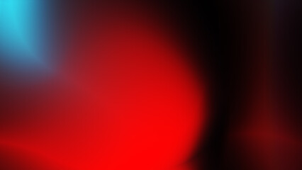 Neon blur glow. Color light overlay. Disco illumination. Defocused blue red texture on dark abstract empty space background.