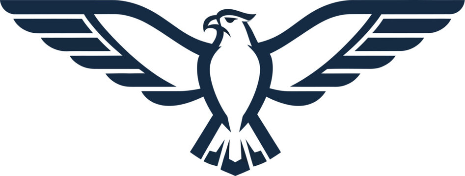 Stylized graphic design of a soaring bird of prey, likely an eagle or falcon