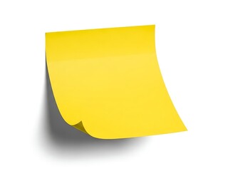 Bright yellow sticky note curled up ready for reminders to help you stay organized and on track today