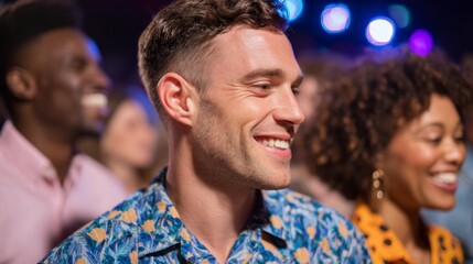 Obraz premium Man at concert smiling