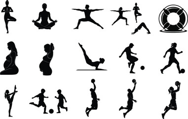 Diverse silhouette collection of people and objects