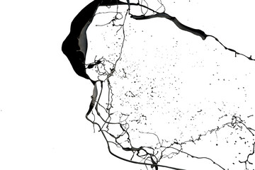 Black paint splash isolated on white background.
