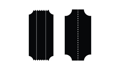 Black silhouette of two tickets with perforated edges