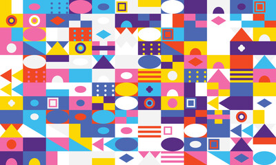 Geometric Shapes Pattern Colorful Abstract Background Design vector