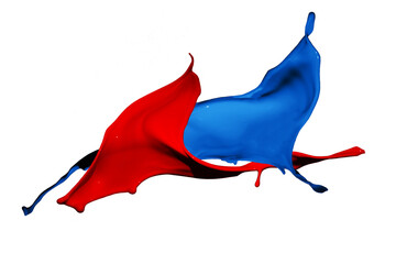 Colored paint splashes isolated on white background.