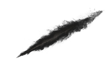 particles of charcoal on white background,abstract powder splatted on white background,Freeze motion of black powder exploding or throwing black powder.