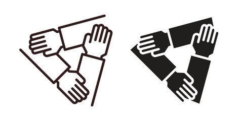Fototapeta premium Teamwork icon concept. Glyph vector illustration isolated. Simple solid style.