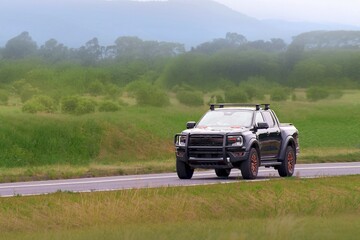 Modern pickup showing bull bar protection feature © AlexGo