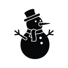A cute snowman silhouette vector illustration
