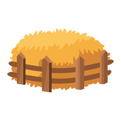 Rustic wooden fence, countryside. Rural harvest. Cartoon flat illustration. 