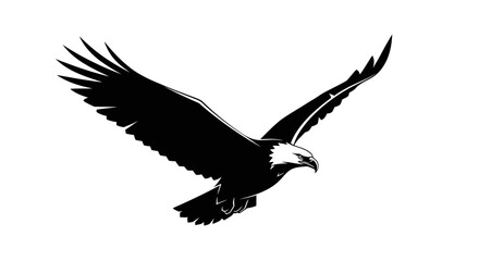 Obraz premium Dynamic Modern Geometric Silhouette of an Eagle in Flight for Logo Design Freedom Power