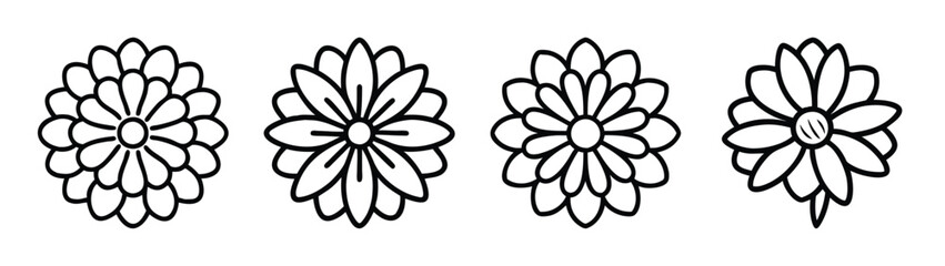 Floral design elements vector art decorative flower ornament botanical illustration set clip art