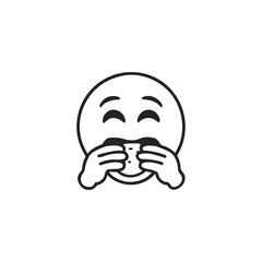 Eating burger emoji icon logo flat vector design