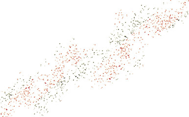 Festive Red and Green Confetti or Pigment Particle Stream Overlay