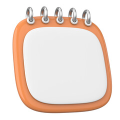 Empty calendar. 3D calendar. 3D illustration.