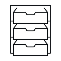 Simple vector design of a nightstand with three drawers suitable for modern interior decor