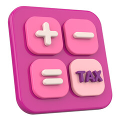 Obraz premium 3D Tax Icon Illustration with Calculator and Finance Elements.