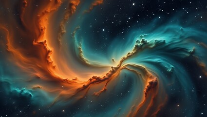 Cosmic Fusion A Swirling Nebula of Color and Light