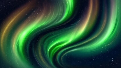 Stunning Auroral Display Captivating Green and Yellow Lights Dancing in the Night Sky