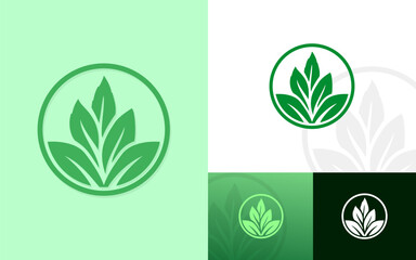 Leaf icons. Leaf Logo design, Green Leaf herbal logo design. Eco Leaf Logo vector design illustration. Green leaf logo creative design