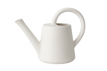 White ceramic watering can for plant care