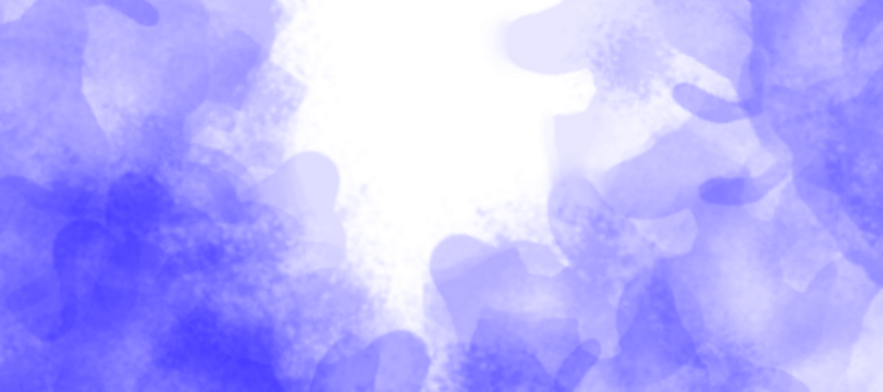 Abstract watercolor artwork featuring shades of blue and white. The image has a soft, fluid texture with various