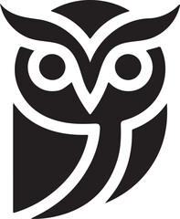 Minimalist Owl Logo Vector | Modern Black & White Owl Icon Design