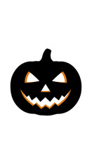 Spooky halloween pumpkin silhouette design element for autumn holiday season projects