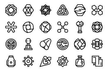 Minimalist Line Art Icons Unique Set