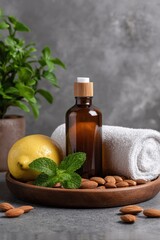 Natural Spa Treatment with Almonds, Lemon, and Essential Oil.