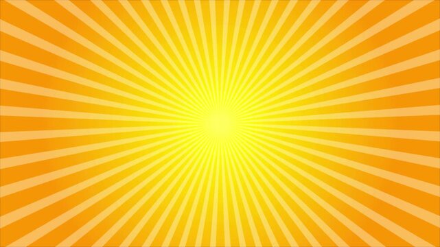 Yellow sun rays rotating. Pop art and comic style backgound animated 4K.
