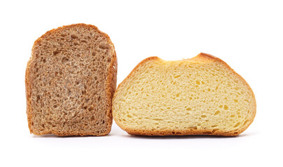 Slices of whole wheat bread and white bread.