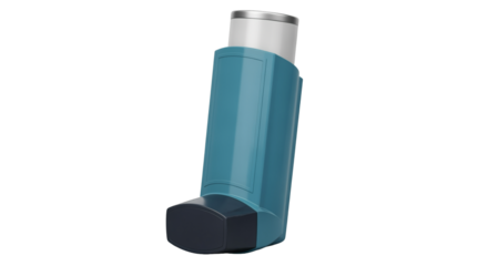 Medical Asthma Inhaler on Transparent Background