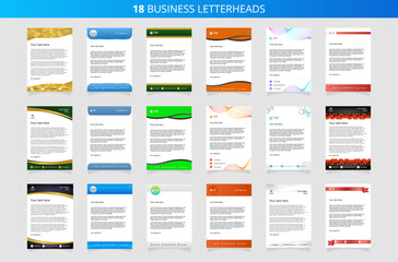 Professional set of business letterheads designed in a clean and modern style. Perfect for corporate correspondence, proposals, official documents, and business communication.