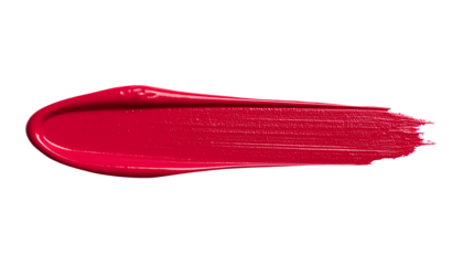 textured abstract raspberry color paint stroke isolated on transparent background, png