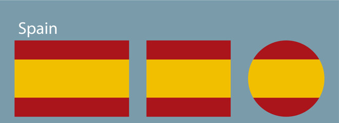 set of Spain flag vector