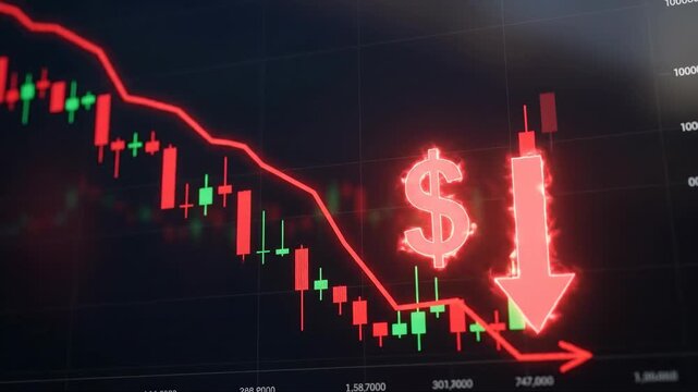 Dramatic stock market decline followed by sudden surge. capturing the volatility and dynamics of financial markets.