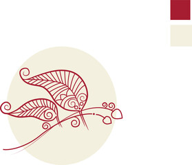 Minimal botanical line art vector 