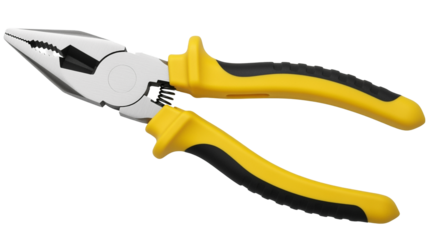 Yellow and Black Pliers Tool Isolated