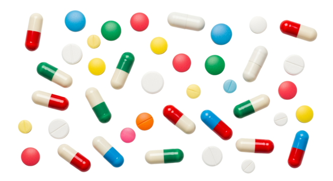 Colorful Assorted Pills and Capsules