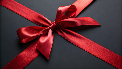 Elegant red satin ribbon with a beautiful bow, perfect for holidays, celebrations, or adding a touch of luxury to your designs and marketing materials